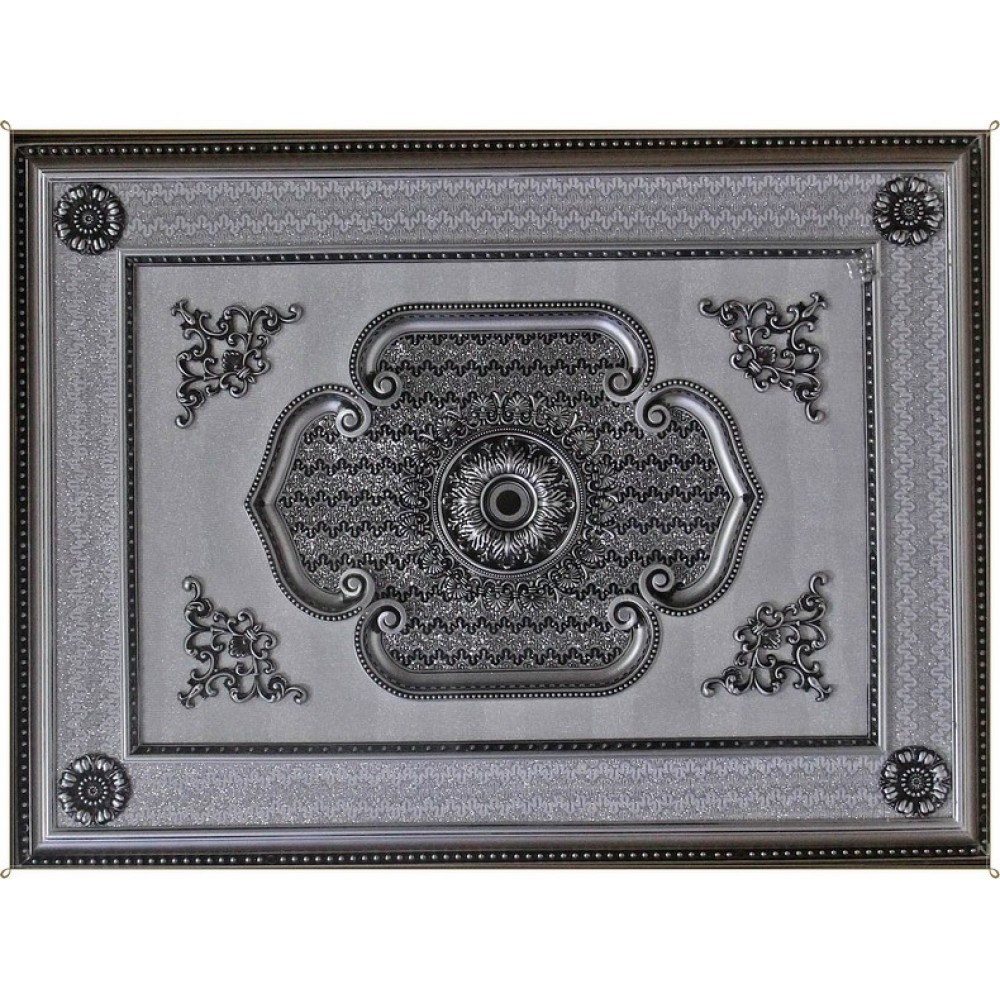 120x160 Cm Dikdortgen Osmanli Saray Tavan Sfa-520 Avize Gobegi Patina-Eskitme Gumus Varakli 3D